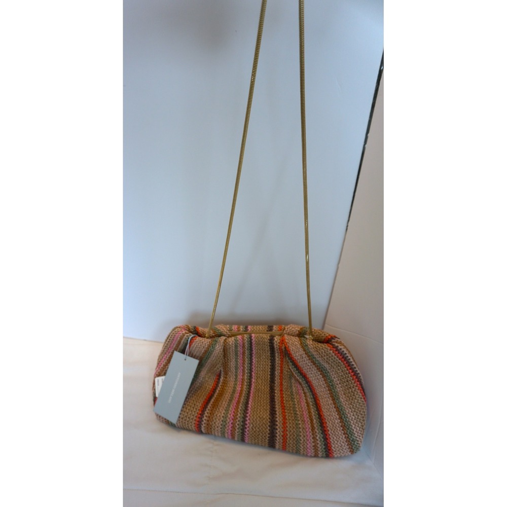 Antonio Melani Fay Straw Clutch Bag Striped Vachetta Multi Color S25AM32189 NEW - Picture 3 of 11
